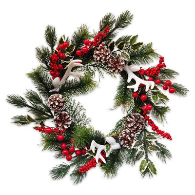 

Artificial Wreath Garland Christmas Natural Artificial Plants Flower Wall Door Handmade Realistic Fake Hanging Wreath for Hallowee