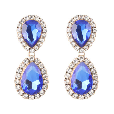 

2019 new Fashion za Brand crystal geometirc Drop Earring For Women Party Gifts ethnic Statement rhinestone Earrings Jewelry