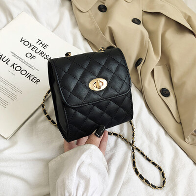 

Casual temperament Sen wild slanting small square bag 2019 new Korean fashion simple rhombic chain shoulder bag