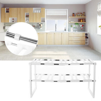 

Greensen Stainless Steel Telescopic Shelving Storage Rack Shelf Holder Organizer for Kitchen Bathroom