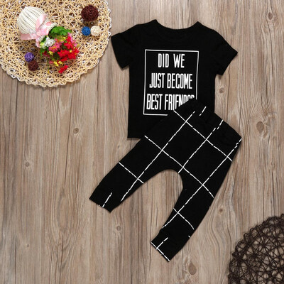 

1Set Toddler Baby Girls Boy Letter Print T-shirt TopsPants Outfits Clothes