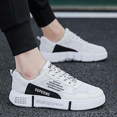 

Summer flat shoes mens sports&leisure white shoes Korean version of the trend of wild white tide shoes breathable canvas mens shoes