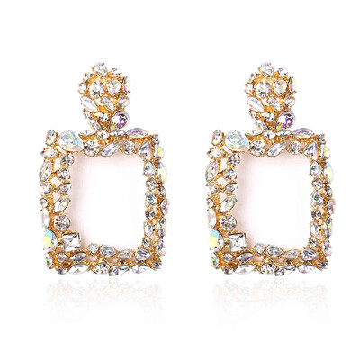 

Solememo ZA New Arrivals Big Square Rhinestone Drop Earrings Fashion Punk Geometric Dangle Earrings Women Jewelry Wholesale