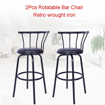 

Gobestart Vintage Wrought Iron Rotating High Stool Bar Chair Steel Counter HeightSet Of 2