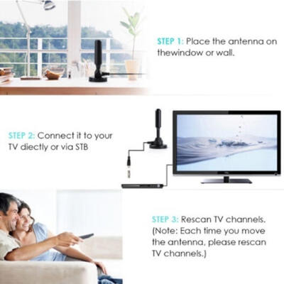 

200 Mile 30dBi Indoor Portable Digital DVB-T TV FM HDTV Aerial Antenna Amplifier
