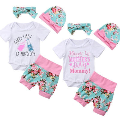 

MotherFather&39s Day Newborn Baby Girls Floral Tops Romper Shorts Pants Outfits Clothes