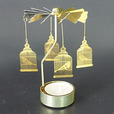 

Toponeto Hot Spinning Rotary Metal Carousel Tea Light Candle Holder Stand Light Xmas Gift