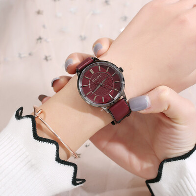 

Simple shading dial dial temperament goddess waterproof belt watch