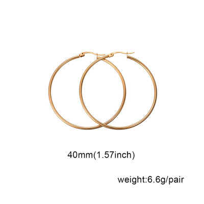 

guangxichuangshengxinfu 1 Pair Sexy Women Stainless Steel Smooth Big Large Hoop Earrings Jewelry