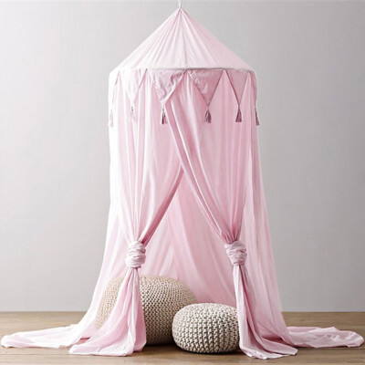 

Gobestart Kid Baby Bed Canopy Bedcover Mosquito Net Curtain Bedding Round Dome Tent Cotton