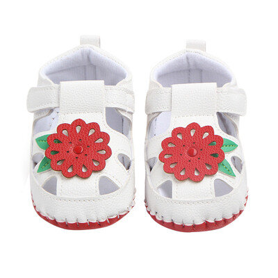 

Summer Baby Girl Shoes Cute PU Baby Sandals Soft Sole Anti-slip Floral Print Crib Shoe Walking Shoes