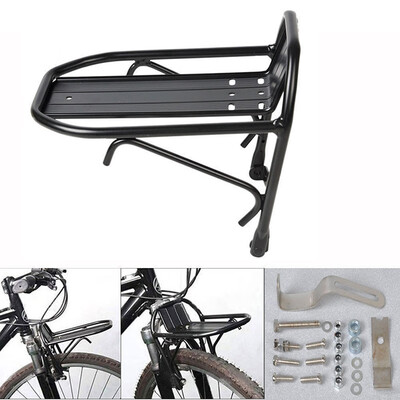 

Aluminum Bicycle Front Rack Alloy Shelf Carrier Black 22 15 20cm Bracket