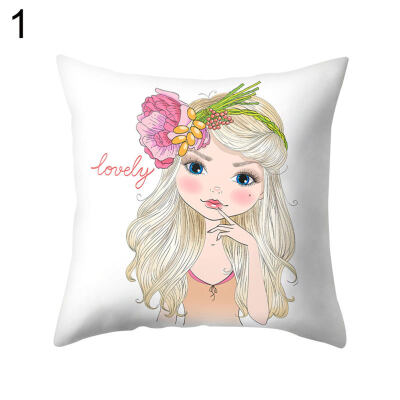 

Adorable Cute Girl Letter Throw Pillow Case Cushion Cover Sofa Bed Car Decor