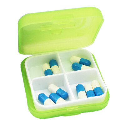 

Siaonvr Mini 4 Slots Portable Medical Pill Box Drug Medicine Case Organizer