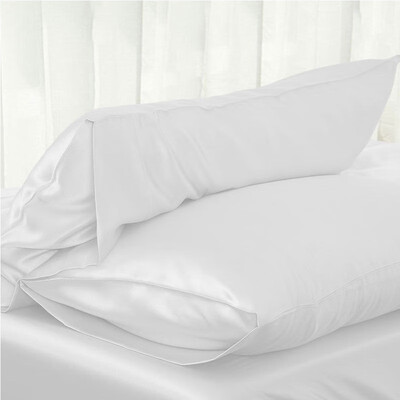 

1PC New Luxury Silky Satin Pillow Case Solid Pure Color Soft Comfortable Standard Home Bedroom Pillowcase