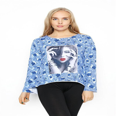 

Autumn long-sleeved blouse 2018 new the large size loose wild shirt personality clothes long t-shirt