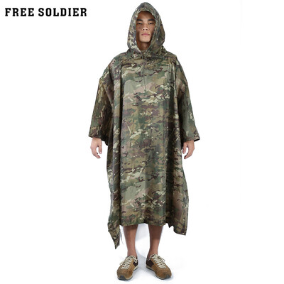 

Free Solider Outdoor Water Resistant Riding Camping Camouflage Raincoat Mat Multifunctional Hiking Rain Cover