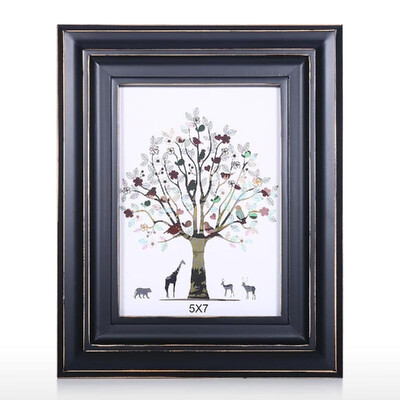 

Black Wood Photo Framework for Photo Display Tabletop Decoration Rustic Photo Framework 8X10