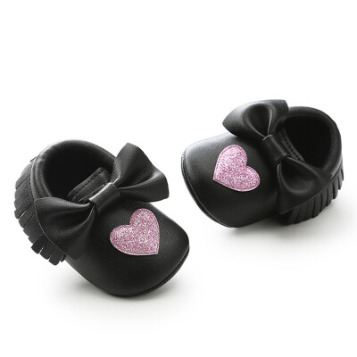 

Newborn Infant Baby Girl Bowknot Love Shape Shoes Soft Sole Anti-slip Sneakers