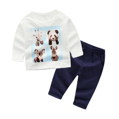 

kids clothes baby boy Spring&Autumn Autumn boy long sleeve suit Korean cotton children T-shirt trousers