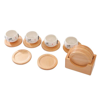 

SUPERTOWN beech coaster insulation pad set of 7 5846