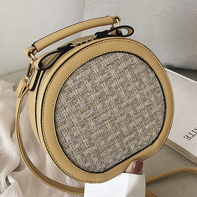 

Small bag women 2019 new Joker Western style girl small round bag fashion straw diagonal shoulder bag