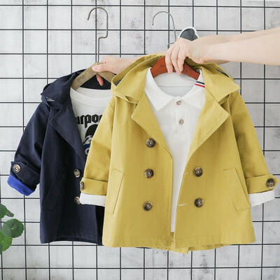 

2019 Baby Boy Long Sleeve Fashion Warm Hooded Wind Coat Trench Coat 0-5 Years