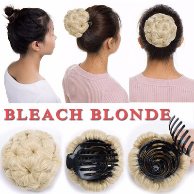 

Elegant Chignon Clip in Hair Bun Extension Donut Claw Jaw Updo Synthetic Combs Curly Weave Hair Scrunchies