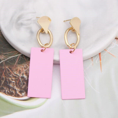 

EK748 New Design Handmade Geometric Sequin Pendant Drop Earrings for Women Long Exaggerated Earring Brincos Pendientes Gift