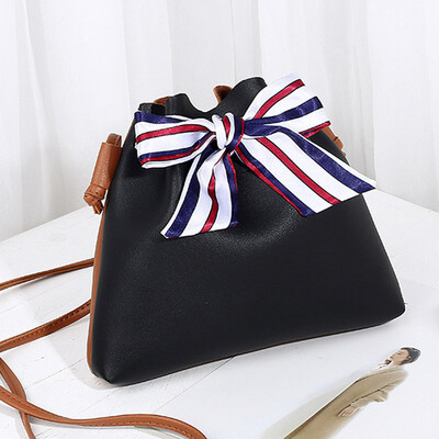 

Tailored Fashion Women Bowknot Bucket Bag Crossbody Bag Phone Bag Shoulder Bag Black
