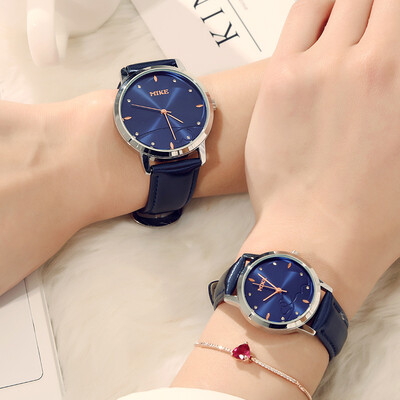 

Mi Ke trend steel belt simple white waterproof quartz men&women couple table 8161