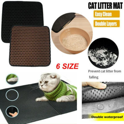 

Double-Layer Waterproof Cat Litter Mat Trapper Foldable EVA Pet Mats 6 Sizes