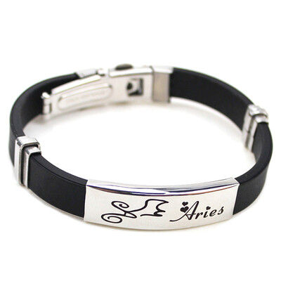 

Personality 12 Constellations Stainless Steel Buckle Leather Bracelet Fashion Wild Unisex Adjustable Bracelet Jewelry Hot Gift