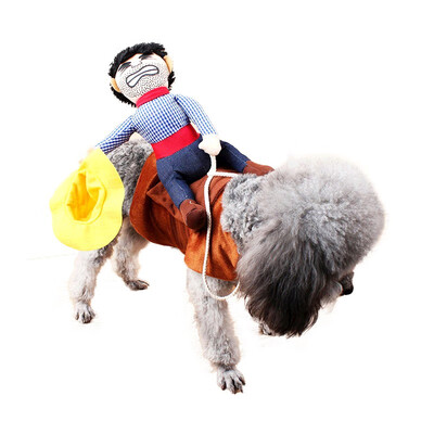 

Pet Costume Pet Suit Cowboy Rider Style Clothes With Hat And Money Bags Clothes Novelty Funny Halloween Dog Costumes for Small Med