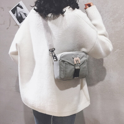 

2019 new Korean version of the wild casual canvas bag female slung small bag ins Harajuku student mini shoulder bag