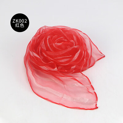 

Factory direct childrens show silk scarf kindergarten dance square towel solid color nylon yarn yarn scarf wholesale ZK002
