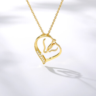 

Fashion Micro Pave Zircon Mother Baby Heart Charm Pendant Necklaces Mom Stainless Steel Bling Rhinestone Friendship Gift