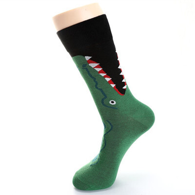 

Harajuku happy socks mens Fish zebra shark color block tube cotton dress casual wedding socks colorful novelty skateboard sock
