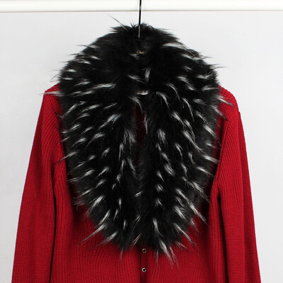 

Luxury Winter Faux Fur Collar Coat Women Scarf Warm Hairy Soft Shawl Hood Fur Decor For Jackets Multi Color Female Fur Scarves