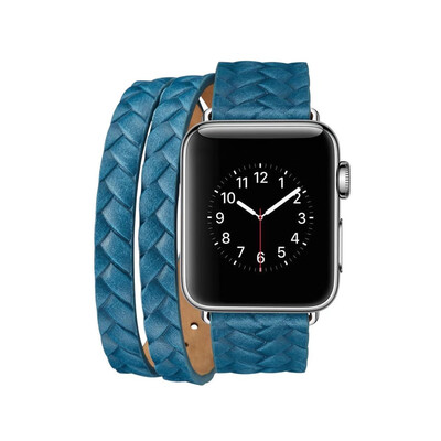 

〖Follure〗Double Tour Leather Accessory Band Replacement Bracelet For Apple Watch 42mm BK