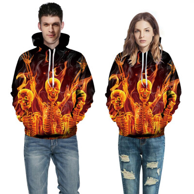 

Toponeto Couples Scary Halloween 3D Printed Party Long Sleeve Hoodie Top Sweatshirt