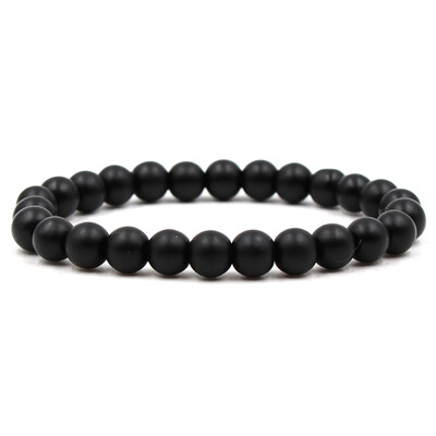 

8 mm Matte Black Matt Stone Malachite Pair Bracelet Hand Cord Unisex Bracelet Jewellery Hot Gift