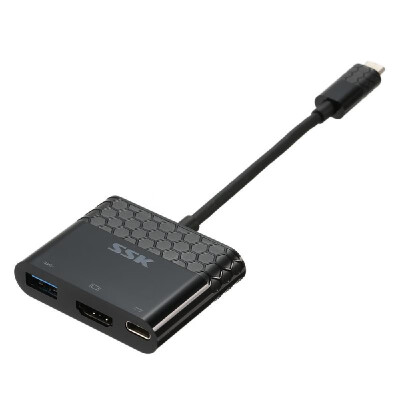 

SSK Mulifunction Type-C to C HDMI USB30 Adapter 4 in 1 Male To Female HUB Converter with PD for Notebook Laptop Computer MacB