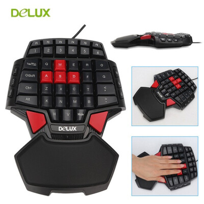 

Delux T9 Single Hand Professional PC Game Keyboard Gamer USB Wired Mini Portable Game Key Board 47 Keys Double Space CF CS LOL