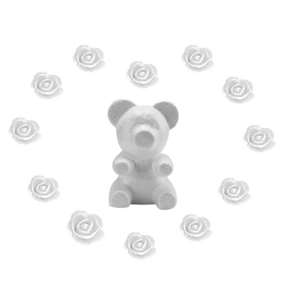 

Toponeto Foam Bear Modeling 200 Pcs Mini PE Foam Rose Flower for DIY Crafts Gifts