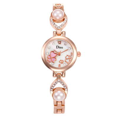 

Hot sale waterproof four-leaf clover personalized watch watch pearl diamond bracelet bracelet watch