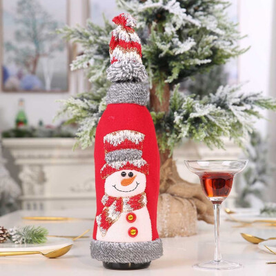 

Gobestart Merry Christmas Santa Wine Bottle Bag Cover Xmas Festival Party Table Decor Gift