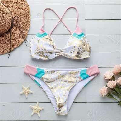 

Saidsome Womens Splice Bikini Print Two Piece Swimsuit Pushups Swimwear Beachwear