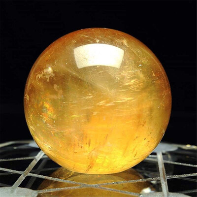 

Gobestart 1pcs 40mm Natural Citrine Quartz Crystal Sphere Ball Healing Gemstone