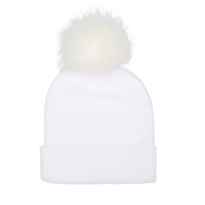 

Tailored Adult Women Keep Warm Winter Fur Ball Knitted Wool Beanie Hemming Hat Cap